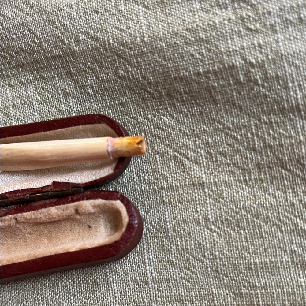 Vintage Cigarette Holder with Leather Case 1920-1930 Hand Painted Red Rose - Picture 11 of 13